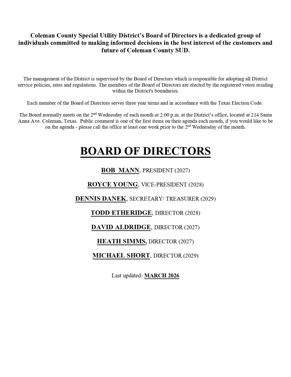BOARD OF DIRECTORS 